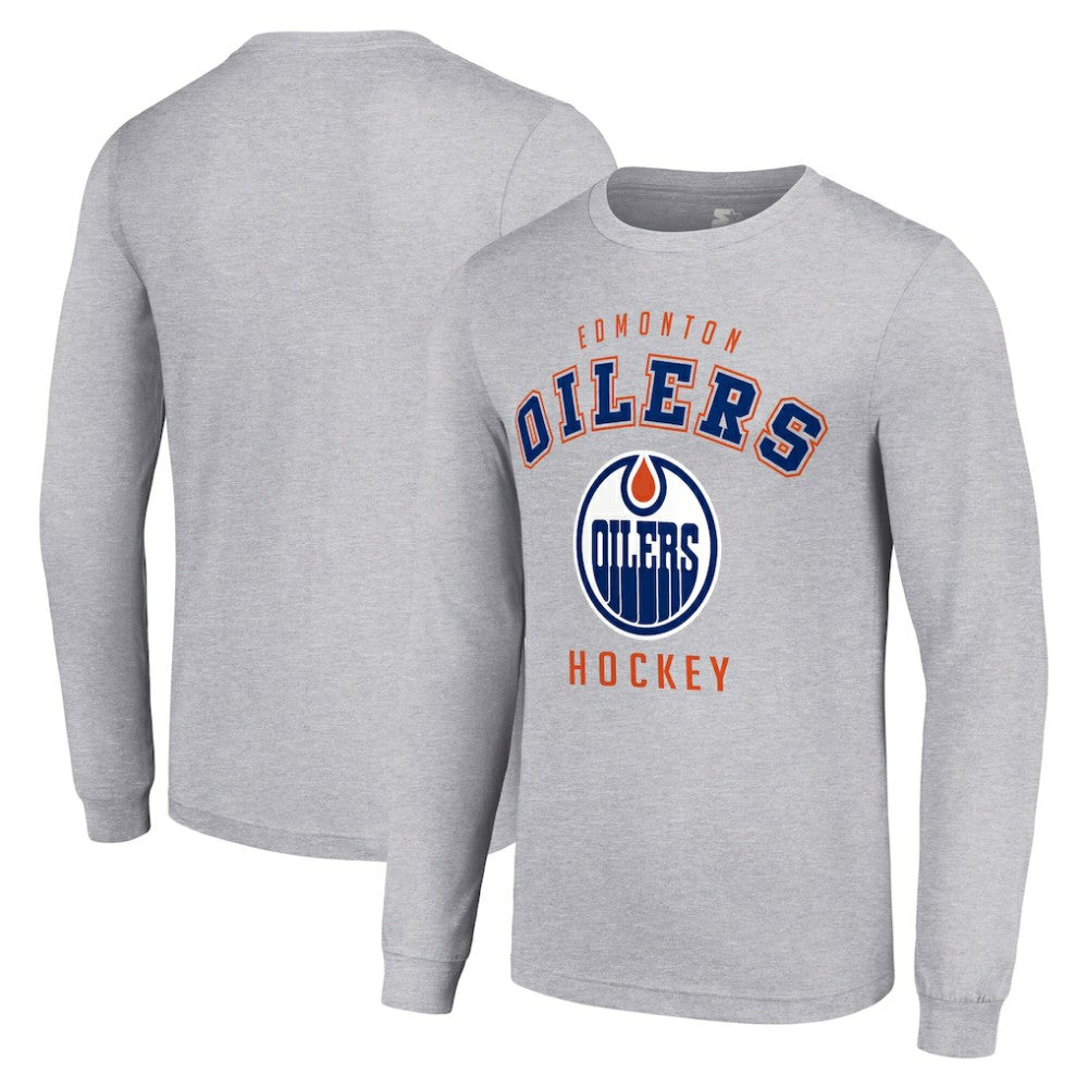 Edmonton Oilers Starter Logo Long Sleeve T-Shirt - Heather Gray | US 202216284