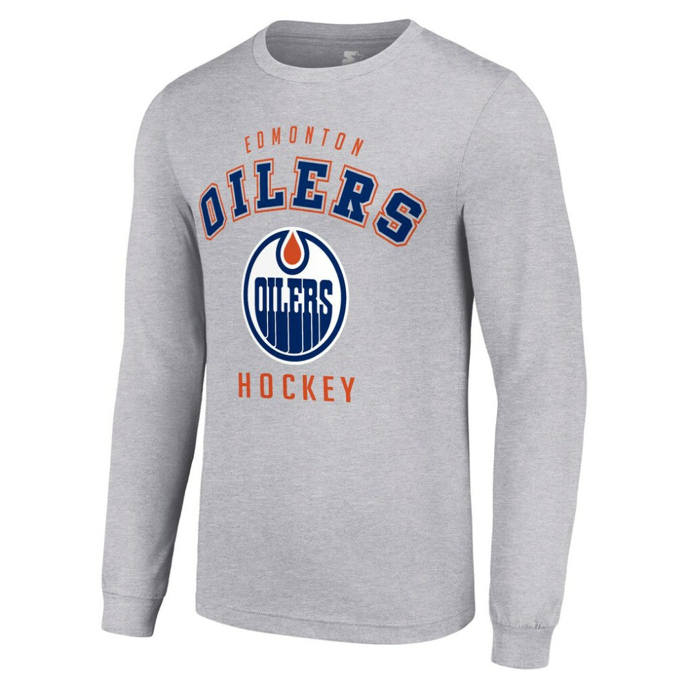 Edmonton Oilers Starter Logo Long Sleeve T-Shirt - Heather Gray | US 202216284