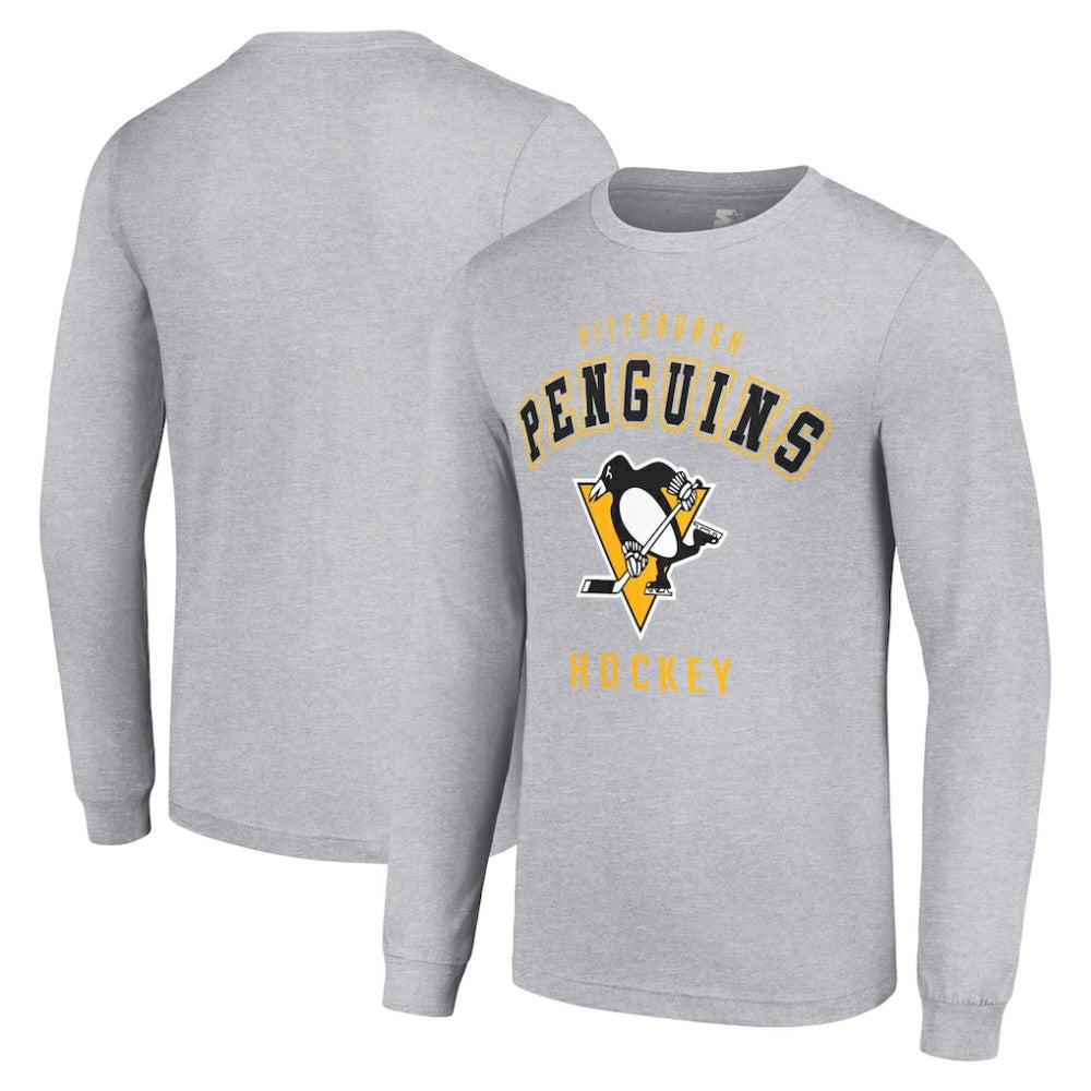 Pittsburgh Penguins Starter Logo Long Sleeve T-Shirt - Heather Gray | US 202216288