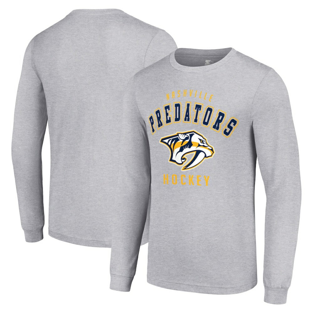 Nashville Predators Starter Logo Long Sleeve T-Shirt - Heather Gray | US 202216289