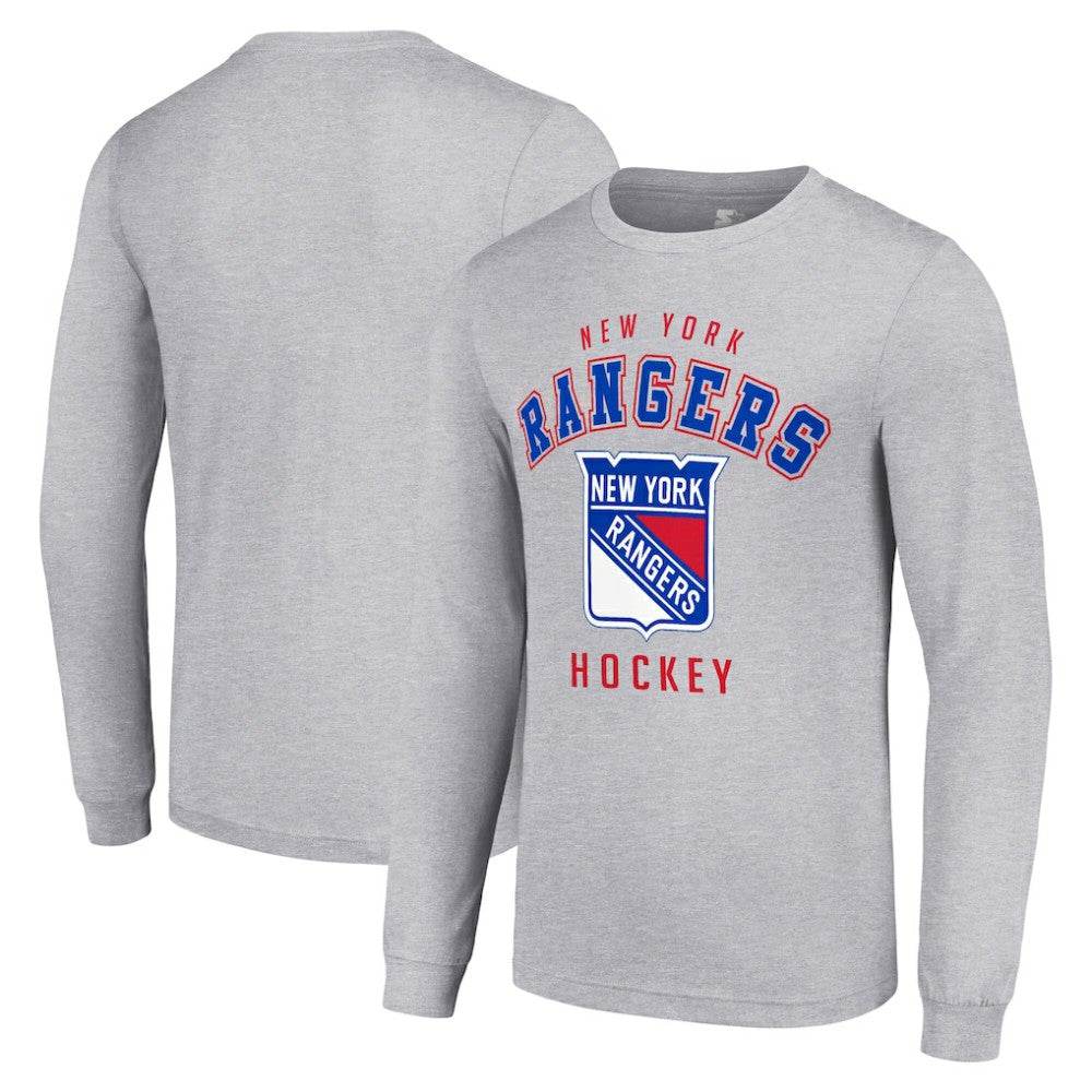 New York Rangers Starter Logo Long Sleeve T-Shirt - Heather Gray | US 202216292