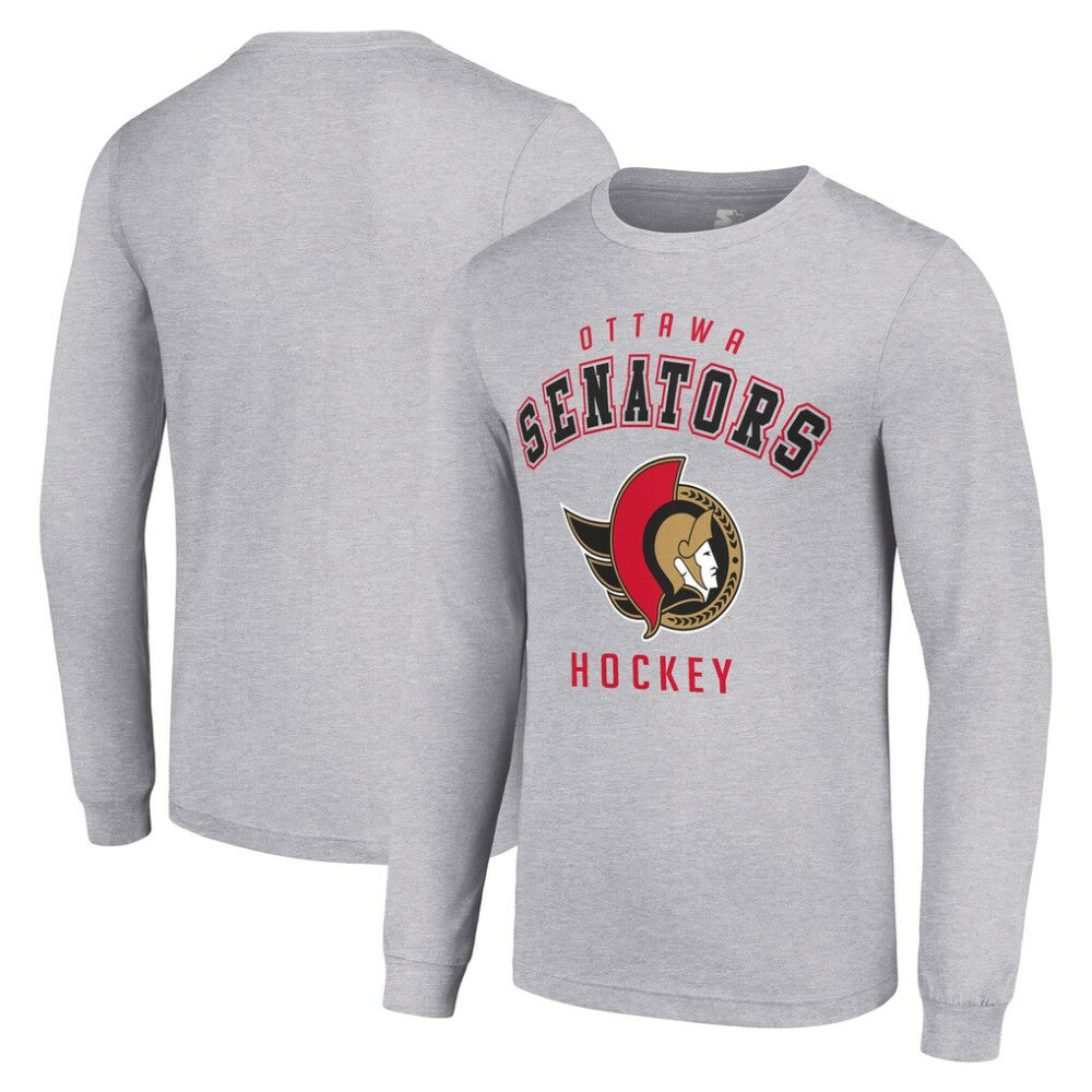 Ottawa Senators Starter Logo Long Sleeve T-Shirt - Heather Gray | US 202216293