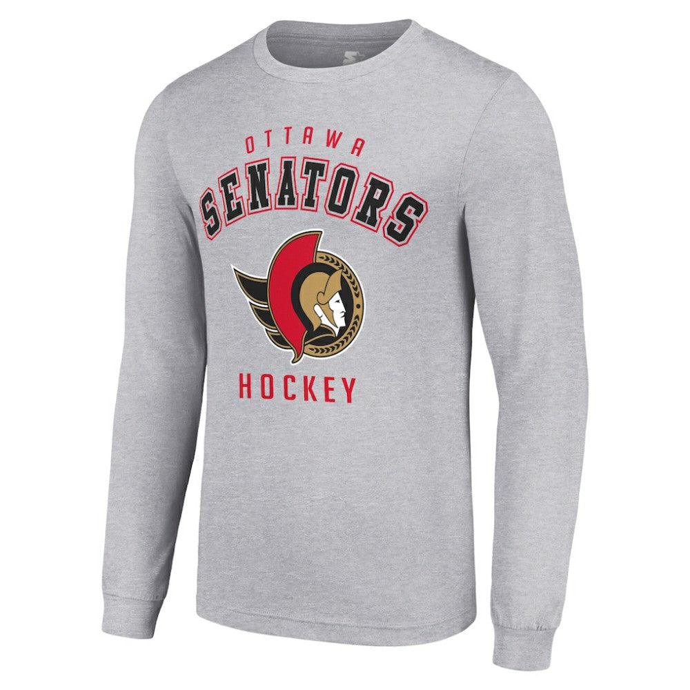 Ottawa Senators Starter Logo Long Sleeve T-Shirt - Heather Gray | US 202216293