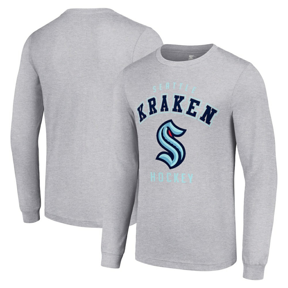 Seattle Kraken Starter Logo Long Sleeve T-Shirt - Heather Gray | US 202216298