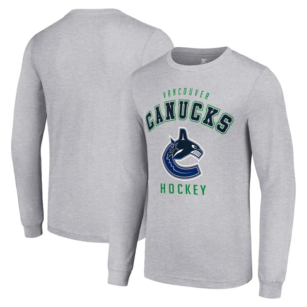 Vancouver Canucks Starter Logo Long Sleeve T-Shirt - Heather Gray | US 202216302
