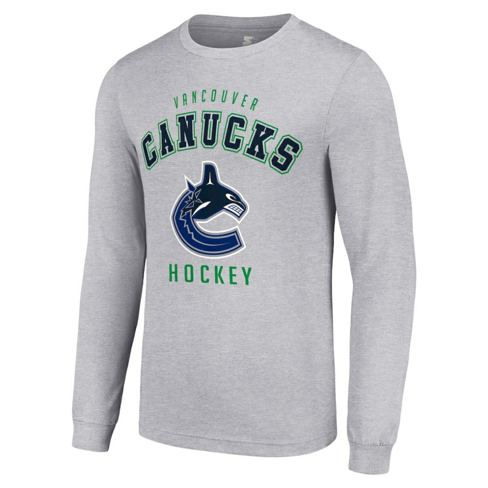 Vancouver Canucks Starter Logo Long Sleeve T-Shirt - Heather Gray | US 202216302