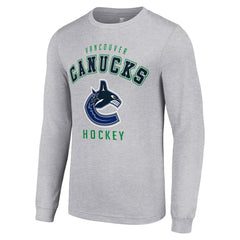 Vancouver Canucks Starter Logo Long Sleeve T-Shirt - Heather Gray | US 202216302