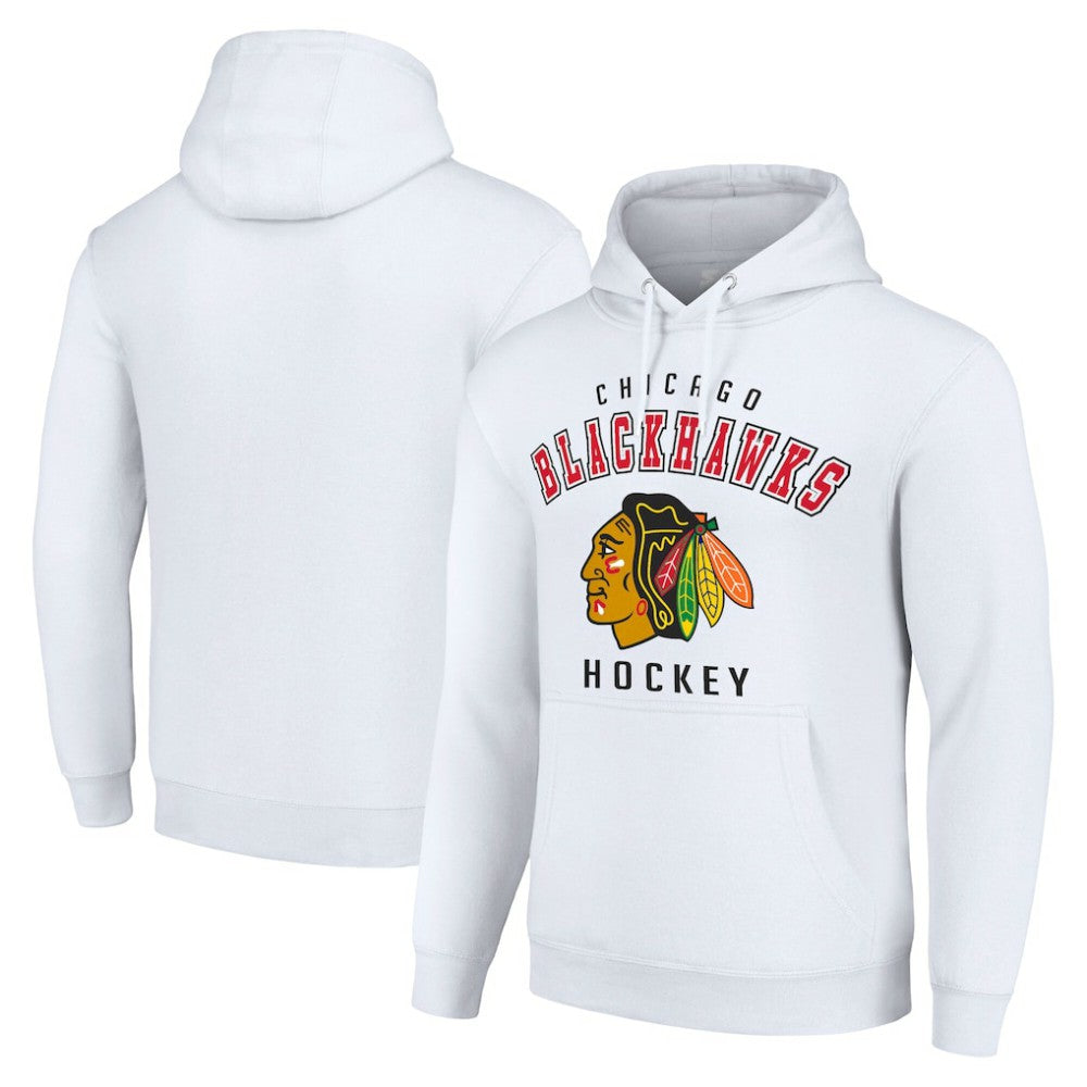 Chicago Blackhawks Starter Logo Pullover Hoodie - White | US 202216311