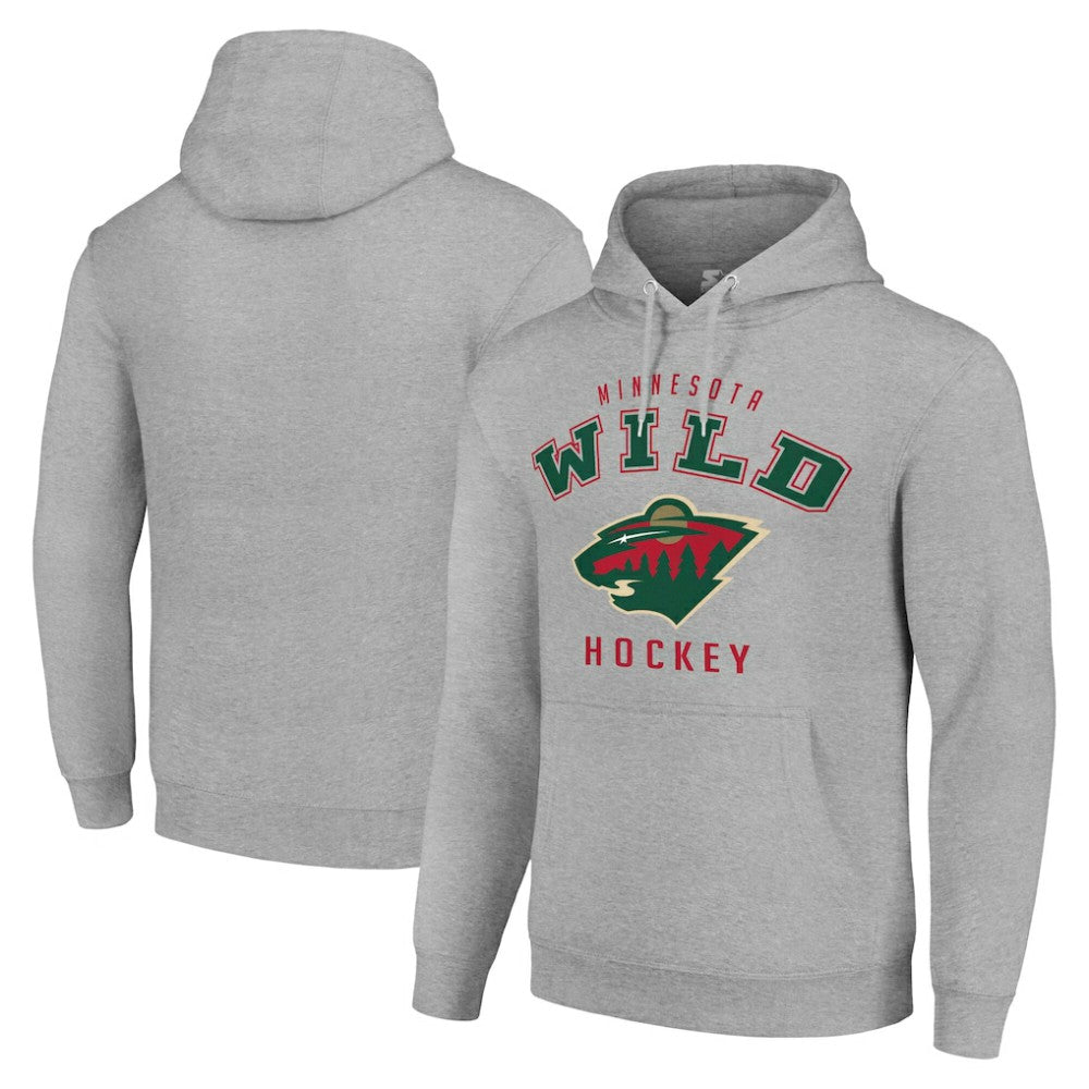 Minnesota Wild Starter Logo Pullover Hoodie - Heather Gray | US 202216330