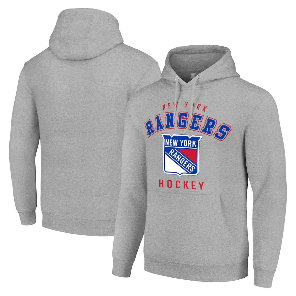 New York Rangers Starter Logo Pullover Hoodie - Heather Gray | US 202216336
