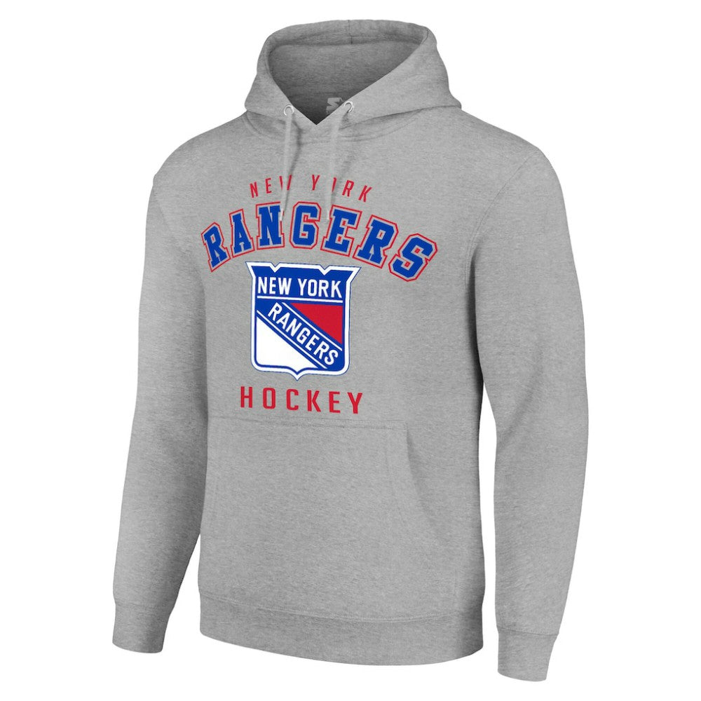 New York Rangers Starter Logo Pullover Hoodie - Heather Gray | US 202216336