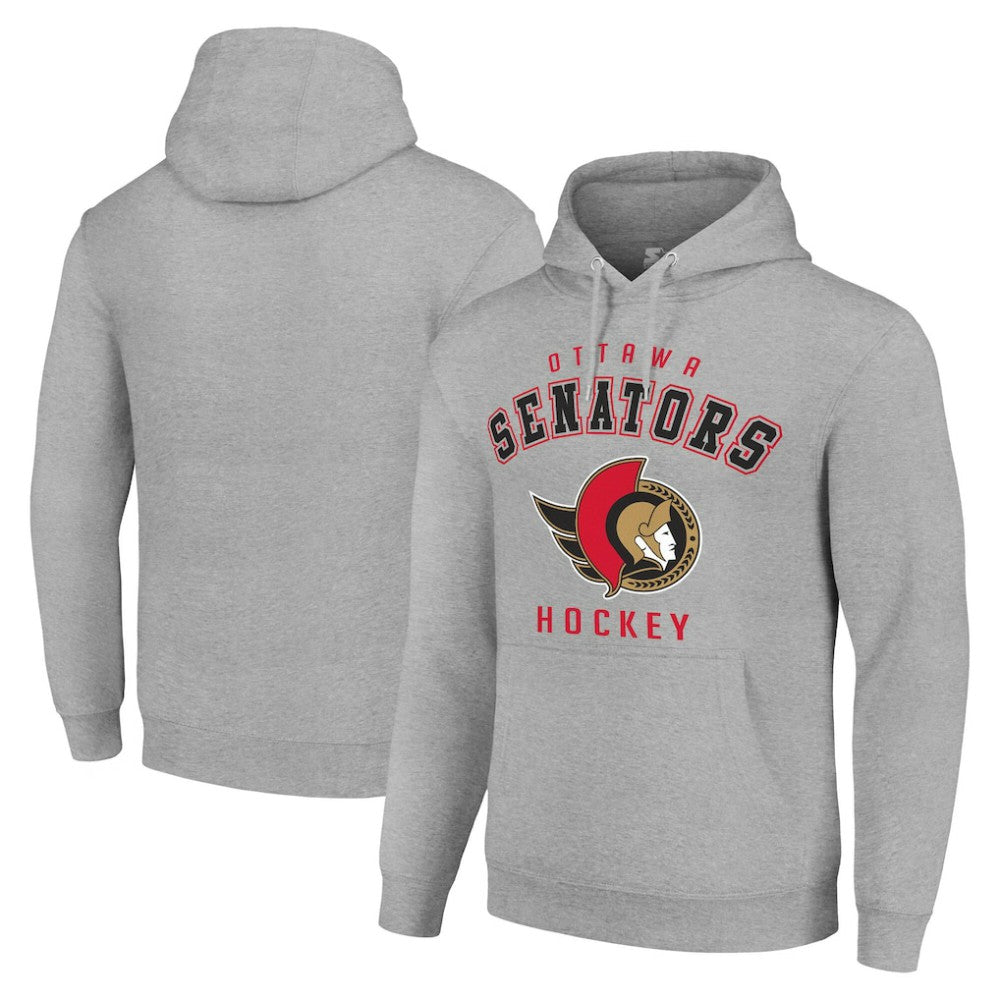 Ottawa Senators Starter Logo Pullover Hoodie - Heather Gray | US 202216348