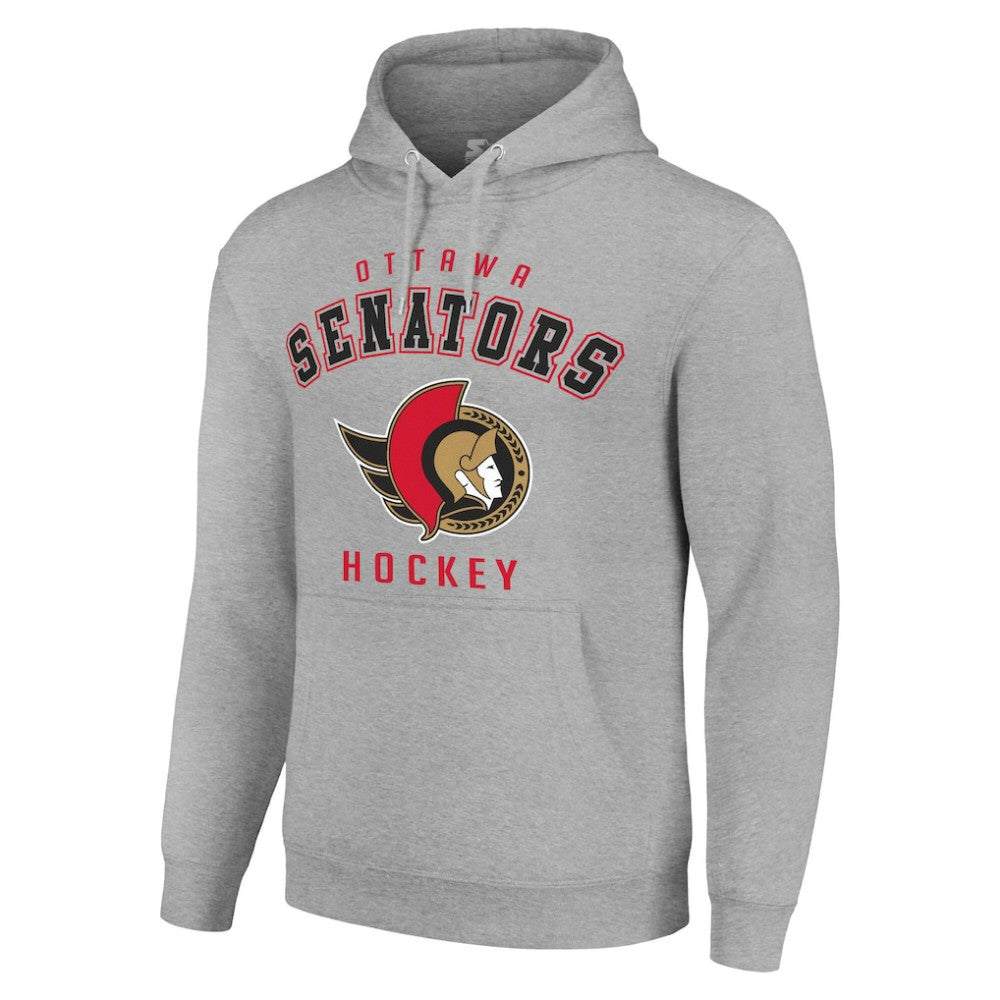 Ottawa Senators Starter Logo Pullover Hoodie - Heather Gray | US 202216348