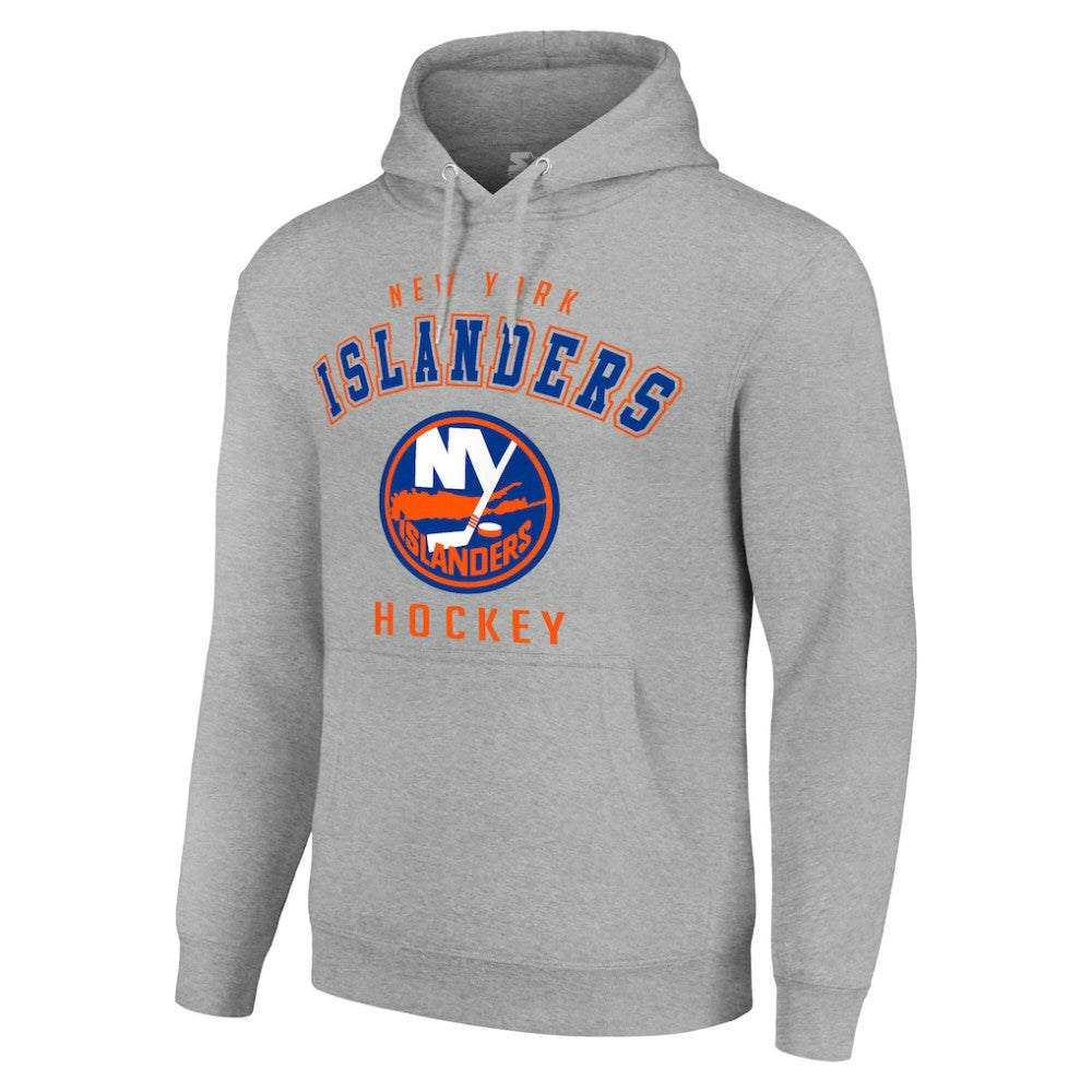 New York Islanders Starter Logo Pullover Hoodie - Heather Gray | US 202216352