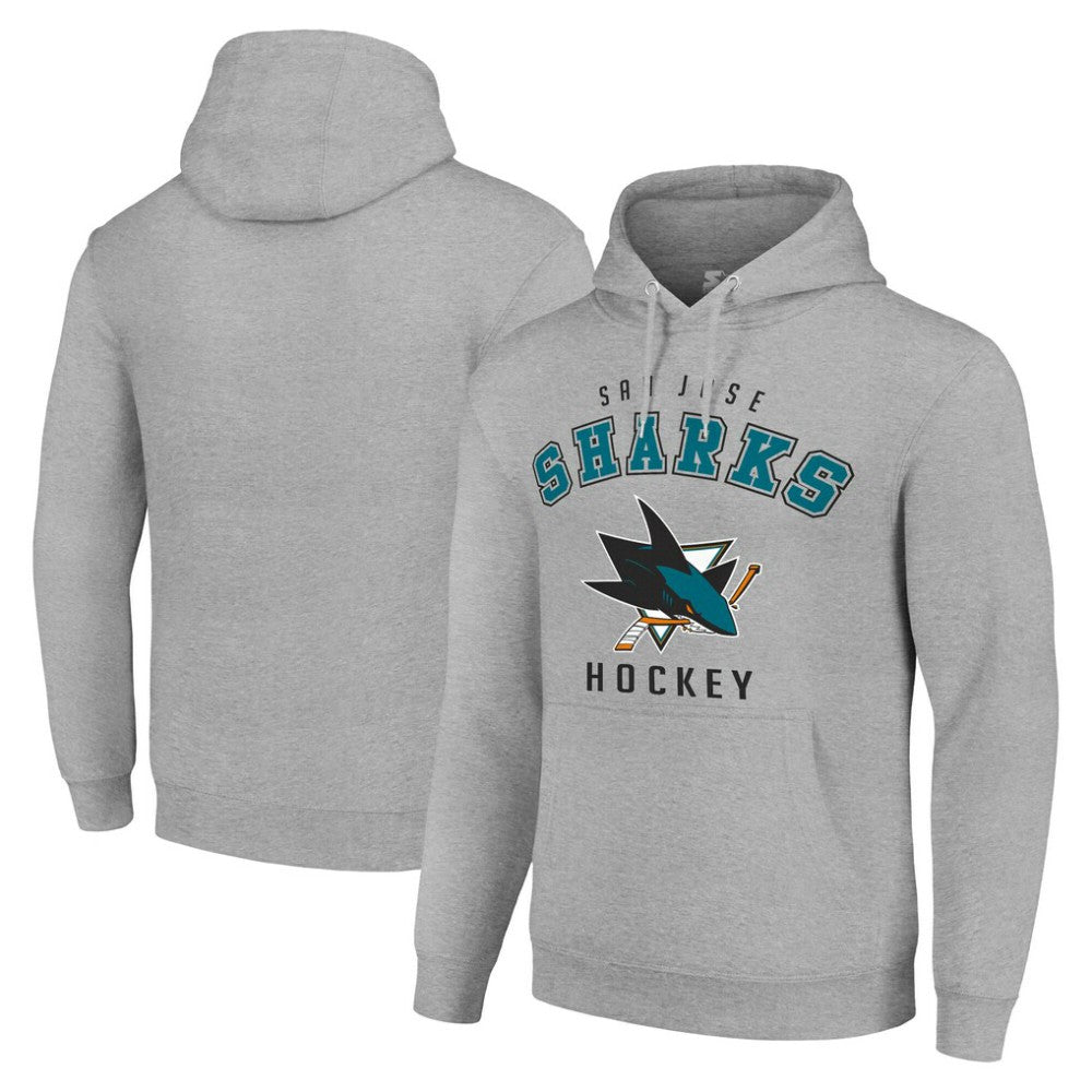 San Jose Sharks Starter Logo Pullover Hoodie - Heather Gray | US 202216353
