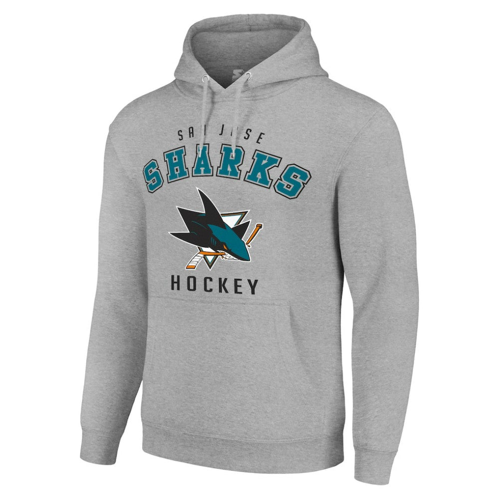 San Jose Sharks Starter Logo Pullover Hoodie - Heather Gray | US 202216353