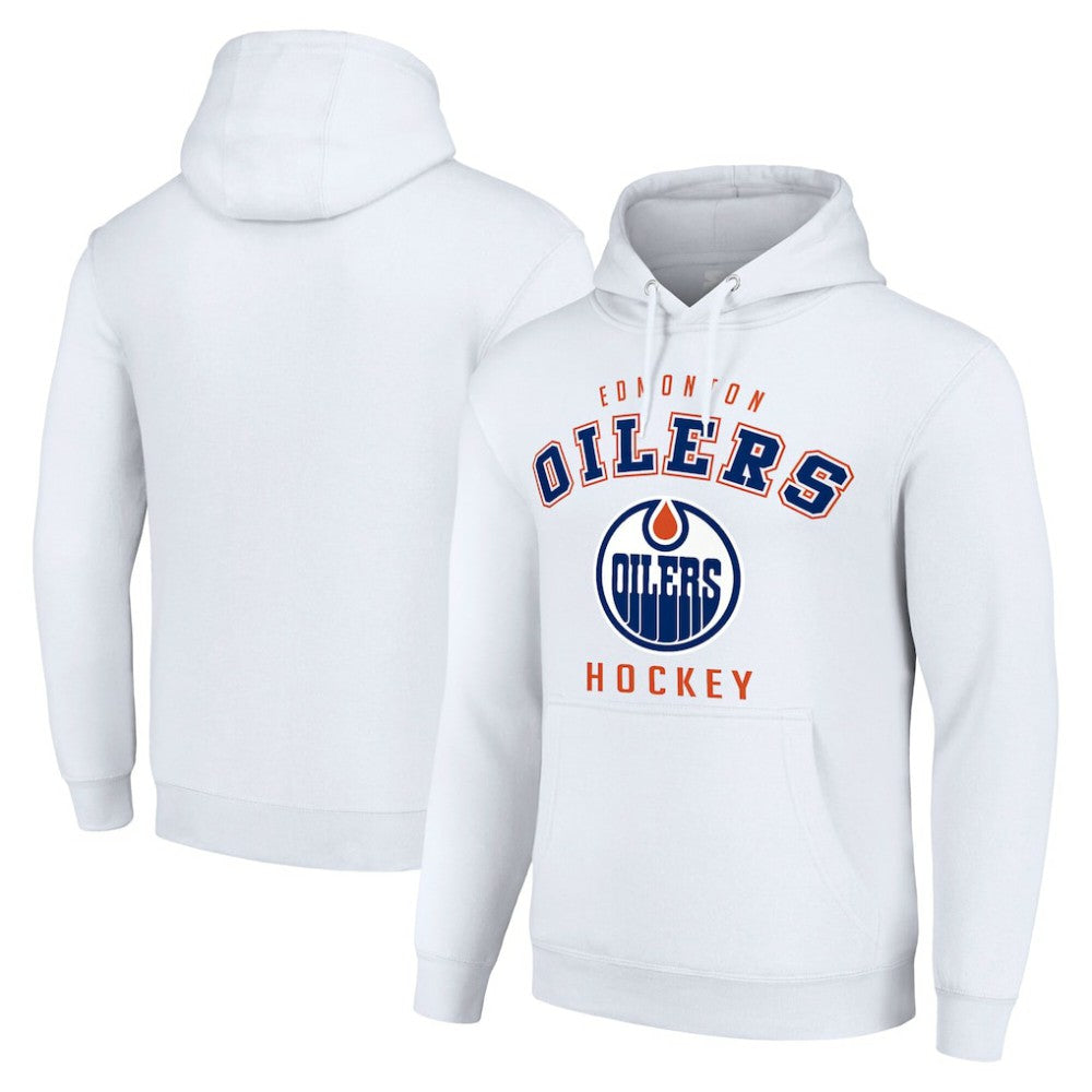 Edmonton Oilers Starter Logo Pullover Hoodie - White | US 202216356