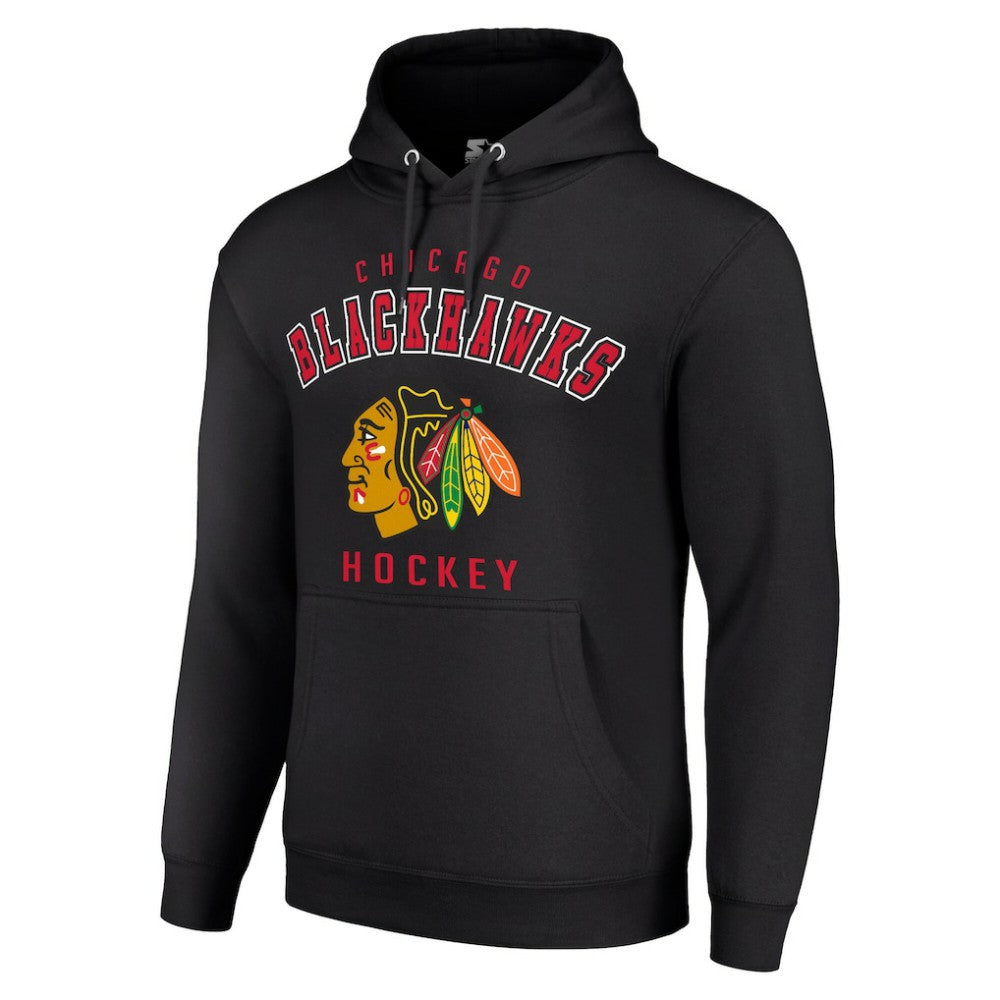 Chicago Blackhawks Starter Logo Pullover Hoodie - Black | US 202216362