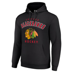 Chicago Blackhawks Starter Logo Pullover Hoodie - Black | US 202216362