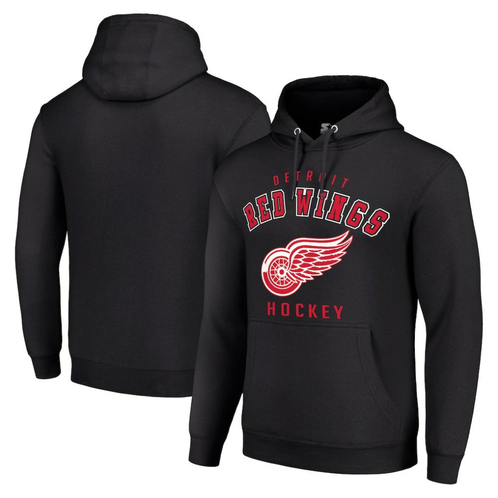 Detroit Red Wings Starter Logo Pullover Hoodie - Black | US 202216368