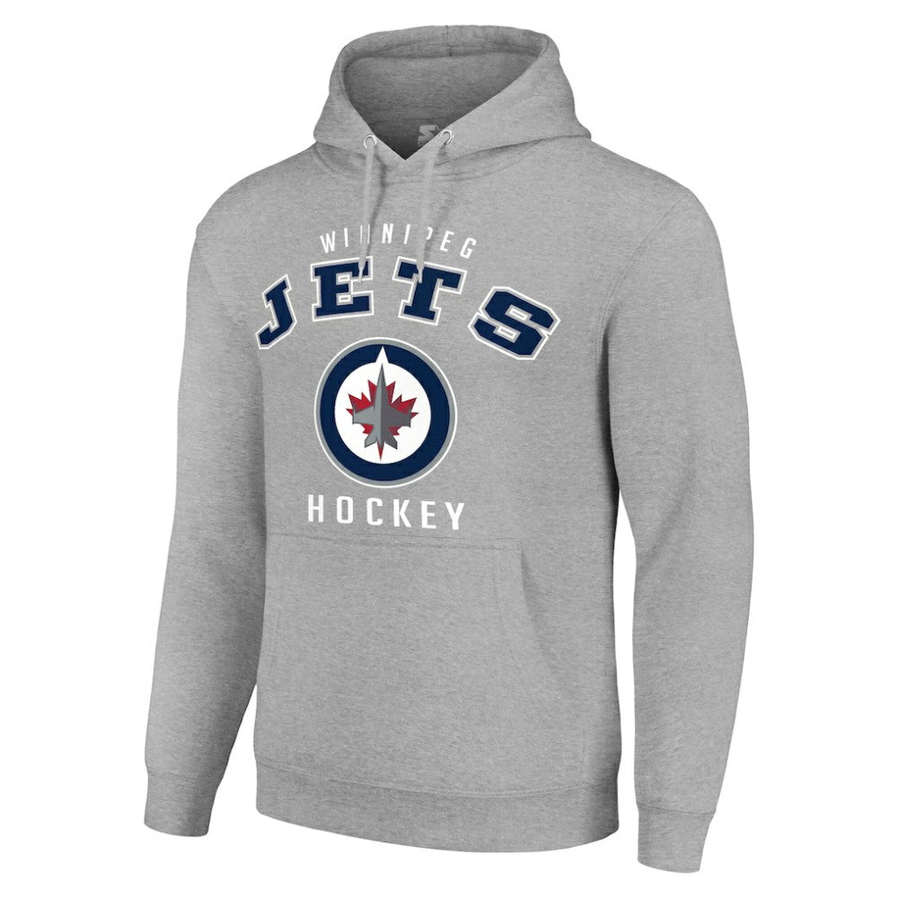 Winnipeg Jets Starter Logo Pullover Hoodie - Heather Gray | US 202216373