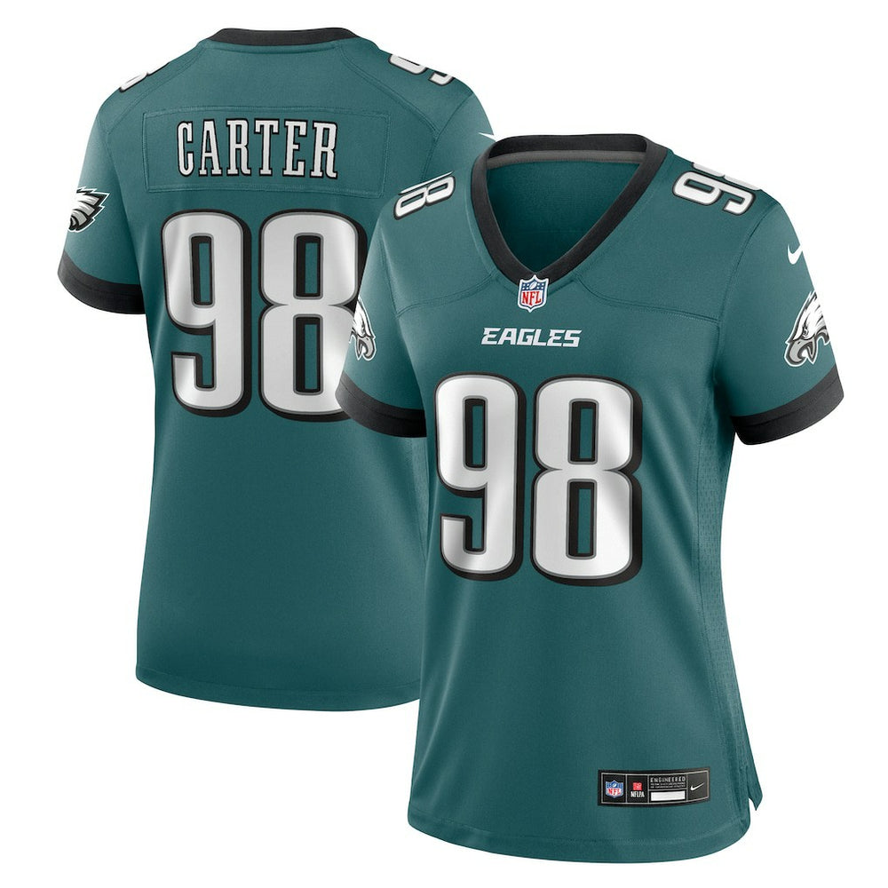 Jalen Carter Philadelphia Eagles Women's Team Game Jersey - Midnight Green Jerseys