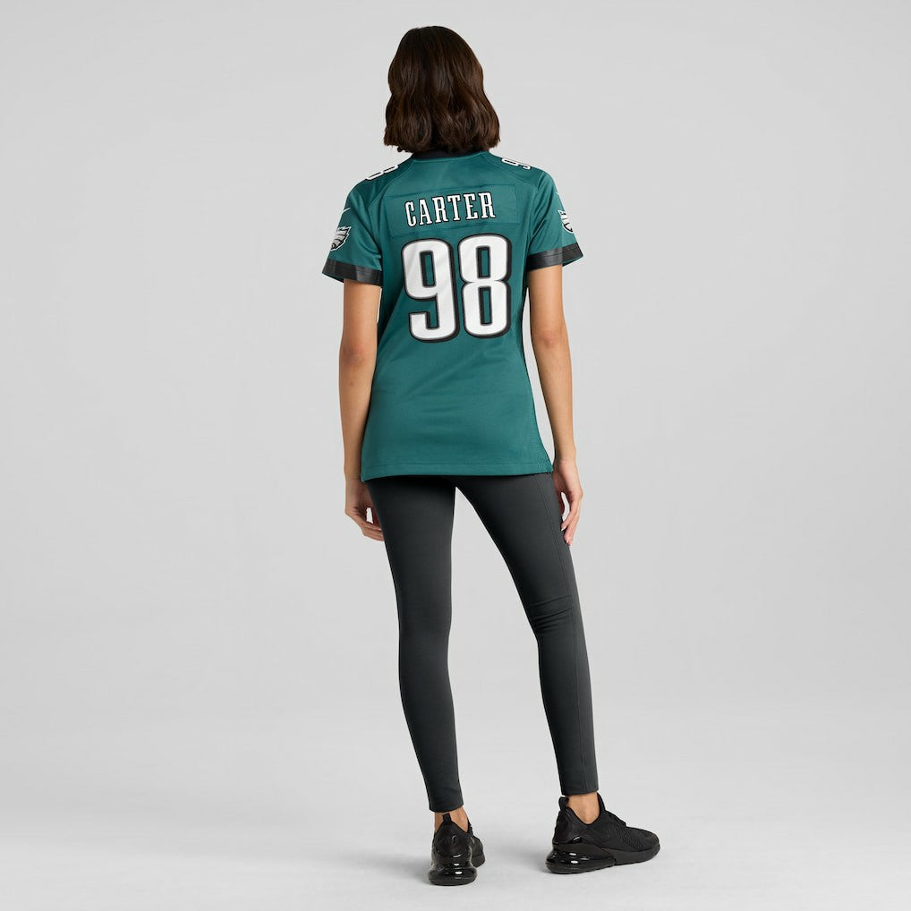 Jalen Carter Philadelphia Eagles Women's Team Game Jersey - Midnight Green Jerseys