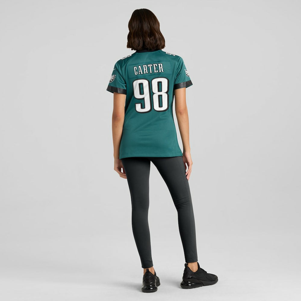Jalen Carter Philadelphia Eagles Women's Team Game Jersey - Midnight Green Jerseys