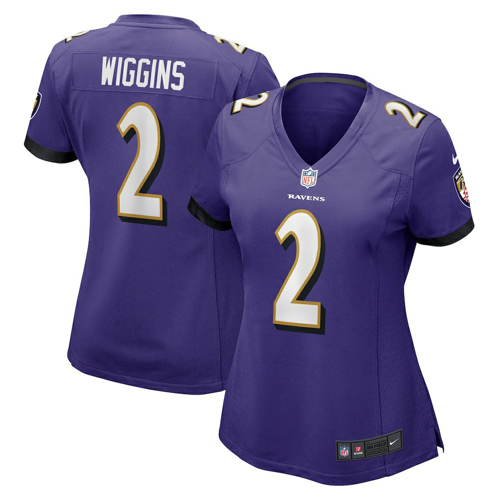 Nate Wiggins Baltimore Ravens Women's Game Jersey - Purple Jerseys
