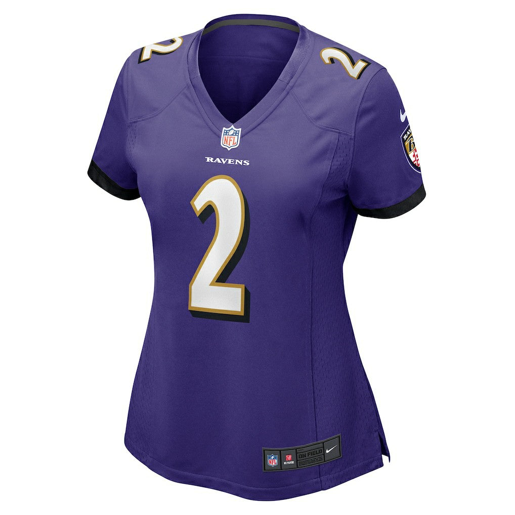 Nate Wiggins Baltimore Ravens Women's Game Jersey - Purple Jerseys