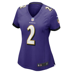 Nate Wiggins Baltimore Ravens Women's Game Jersey - Purple Jerseys