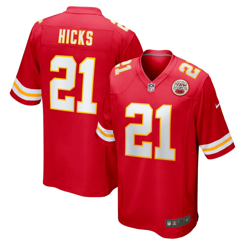 Jaden Hicks Kansas City Chiefs Game Jersey - Red Jerseys