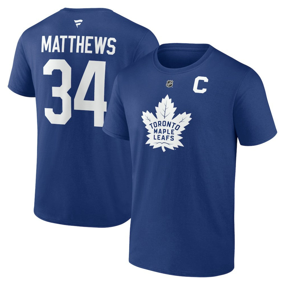 Auston Matthews Toronto Maple Leafs Fanatics Authentic Stack Name & Number T-Shirt - Blue | US 202221424
