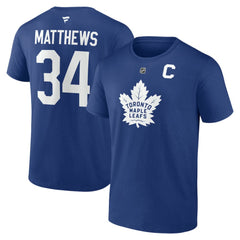 Auston Matthews Toronto Maple Leafs Fanatics Authentic Stack Name & Number T-Shirt - Blue | US 202221424