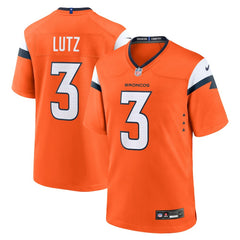 Wil Lutz Denver Broncos Team Game Jersey - Orange Jerseys