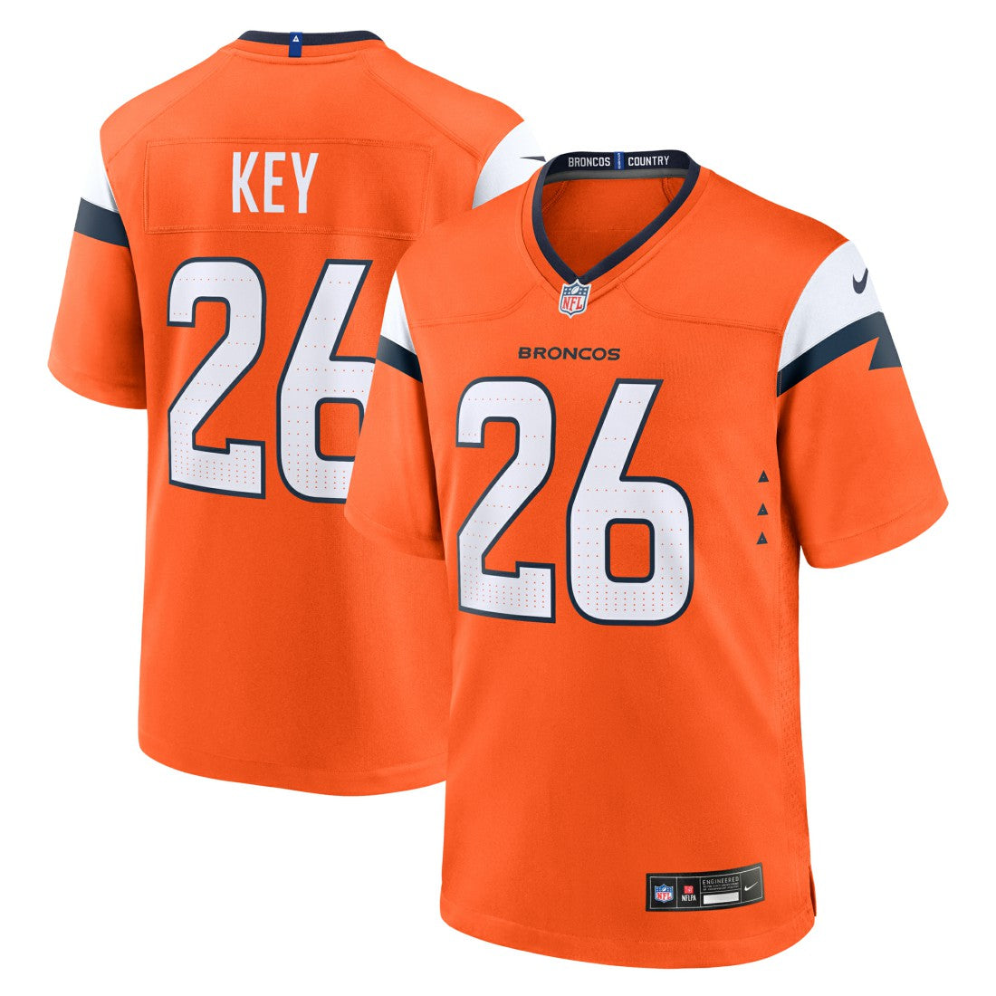 Devon Key Denver Broncos Team Game Jersey - Orange Jerseys