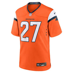 Damarri Mathis Denver Broncos Team Game Jersey - Orange Jerseys