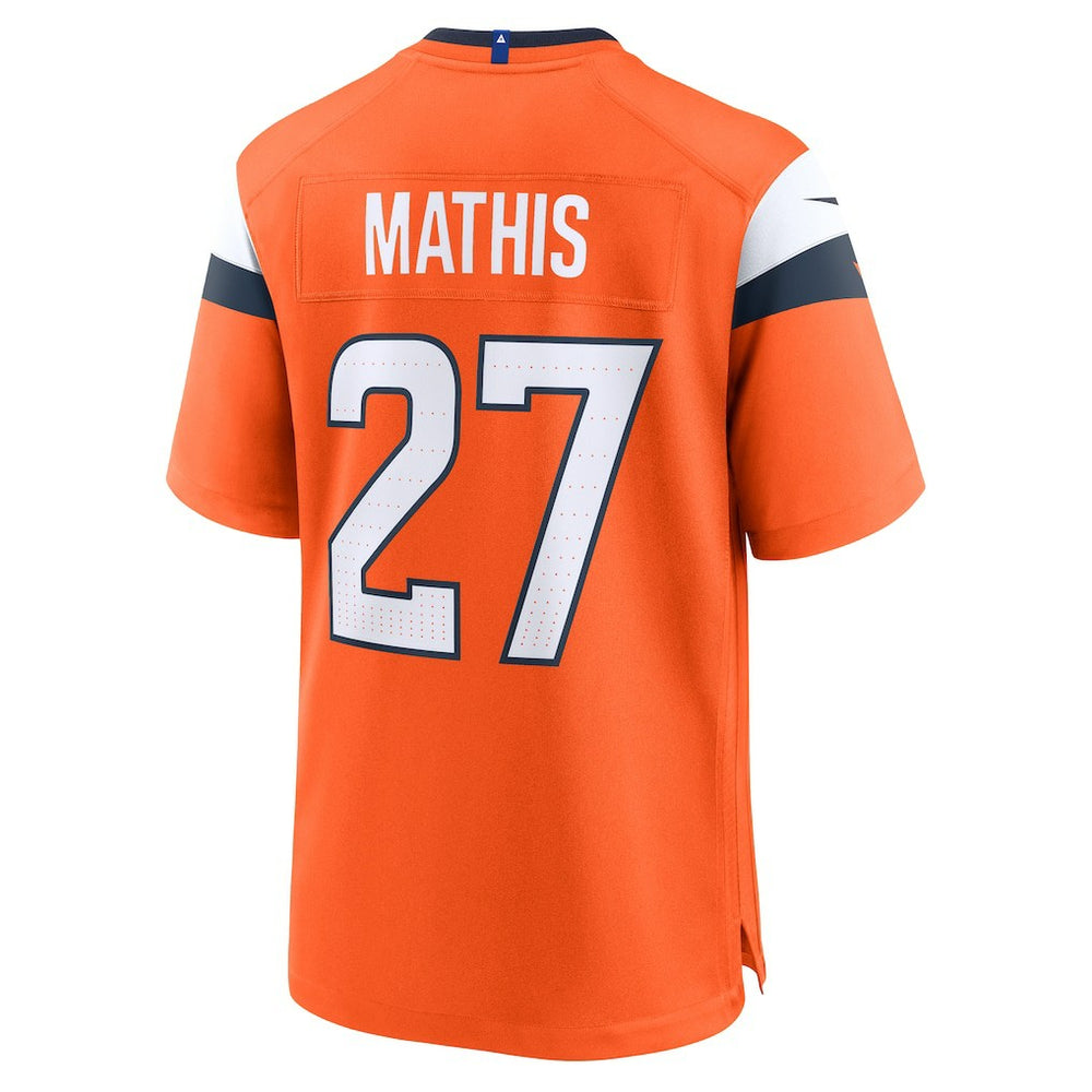 Damarri Mathis Denver Broncos Team Game Jersey - Orange Jerseys