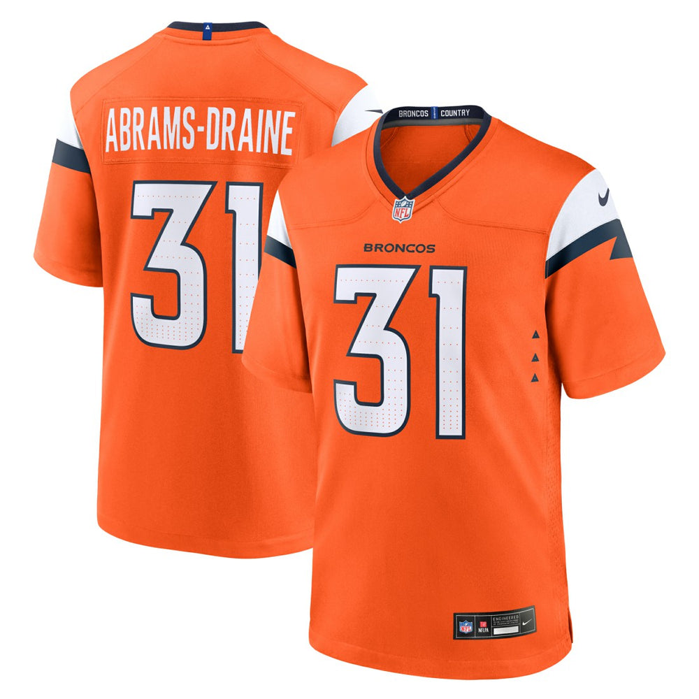 Kris Abrams-Draine Denver Broncos Team Game Jersey - Orange Jerseys