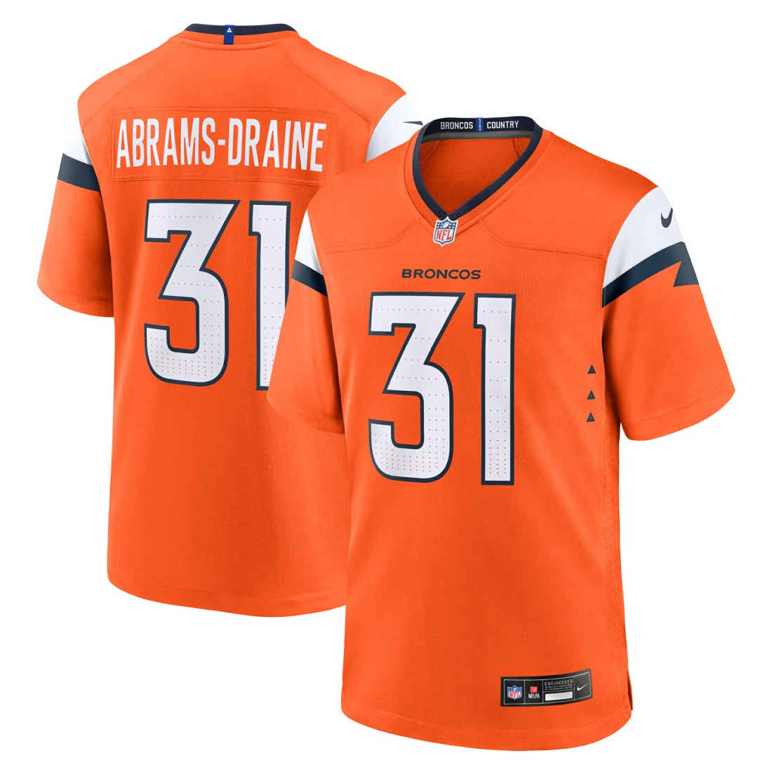 Kris Abrams-Draine Denver Broncos Team Game Jersey - Orange Jerseys
