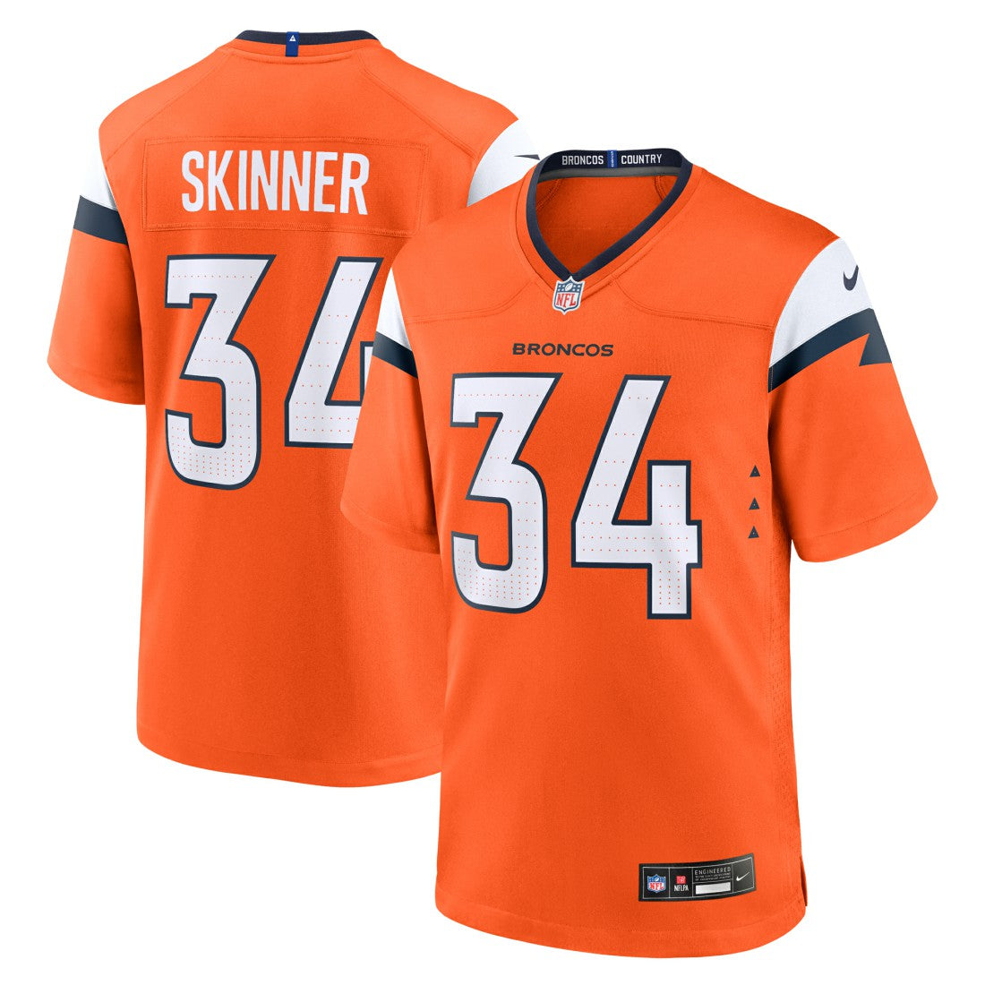 JL Skinner Denver Broncos Team Game Jersey - Orange Jerseys
