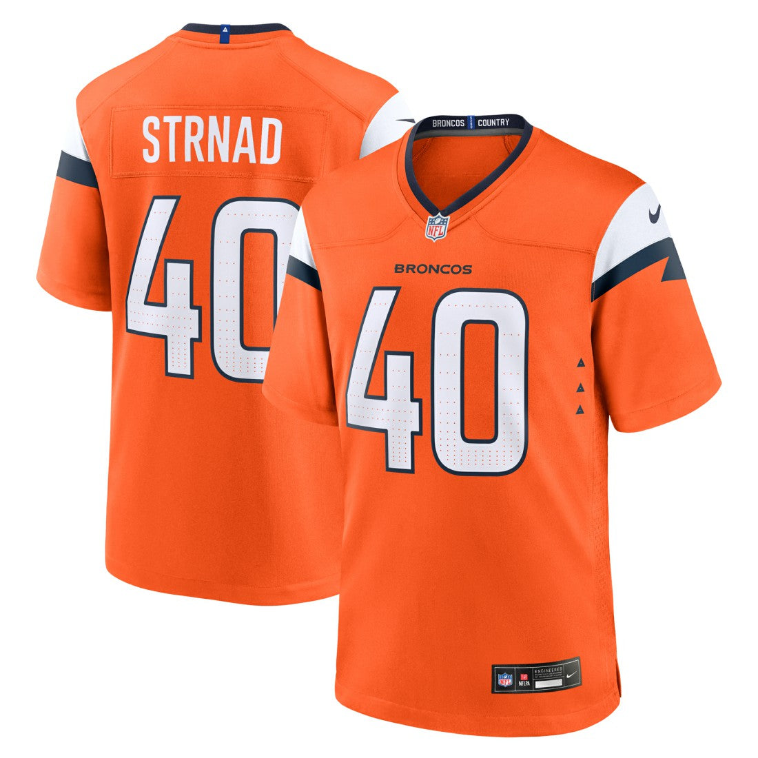 Justin Strnad Denver Broncos Team Game Jersey - Orange Jerseys
