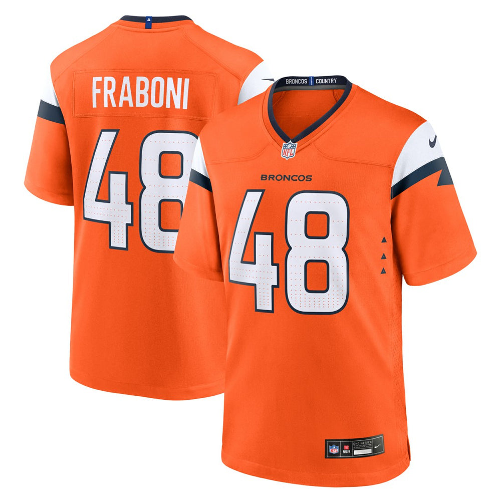 Mitchell Fraboni Denver Broncos Team Game Jersey - Orange Jerseys