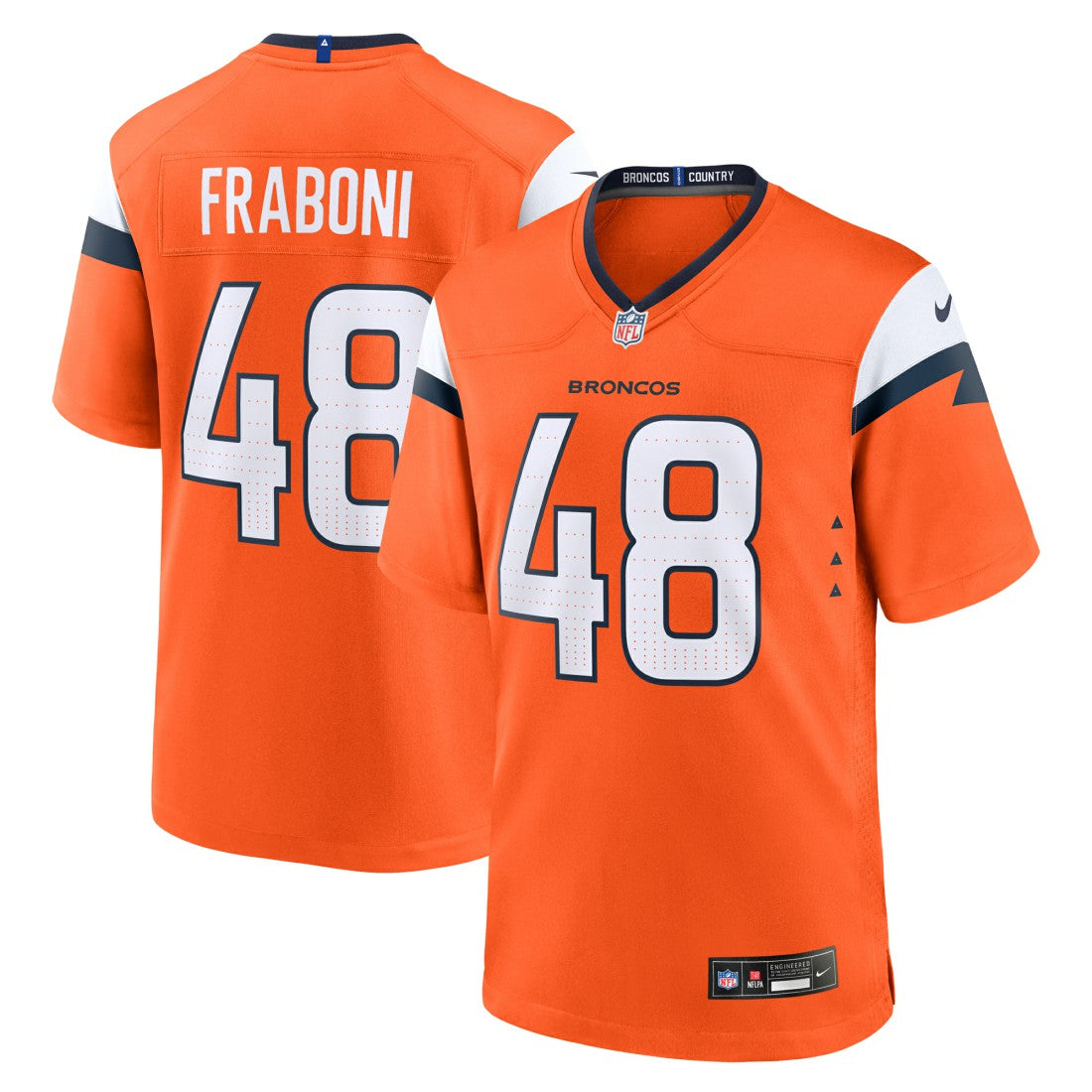 Mitchell Fraboni Denver Broncos Team Game Jersey - Orange Jerseys