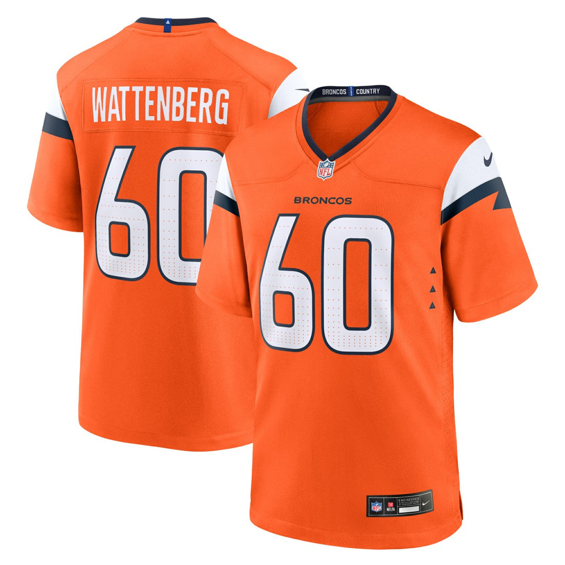 Luke Wattenberg Denver Broncos Team Game Jersey - Orange Jerseys