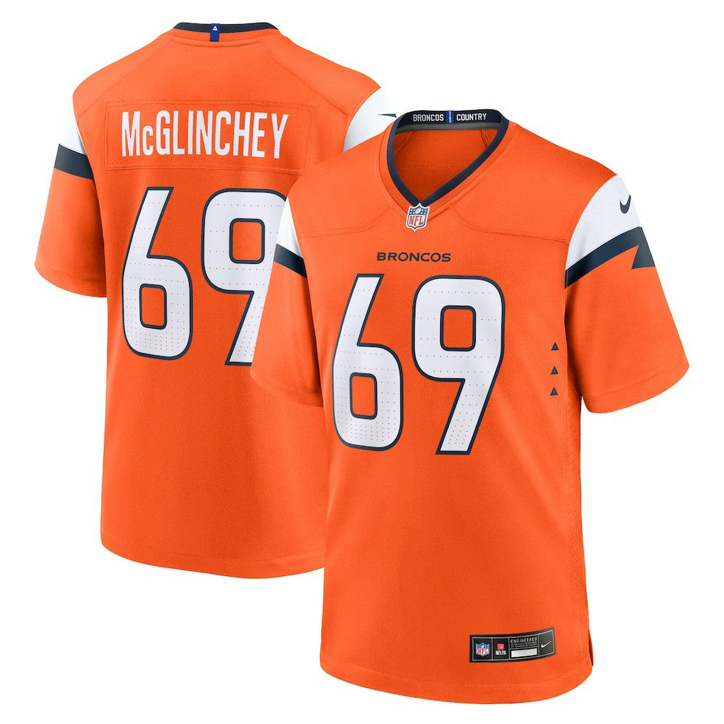 Mike McGlinchey Denver Broncos Team Game Jersey - Orange Jerseys