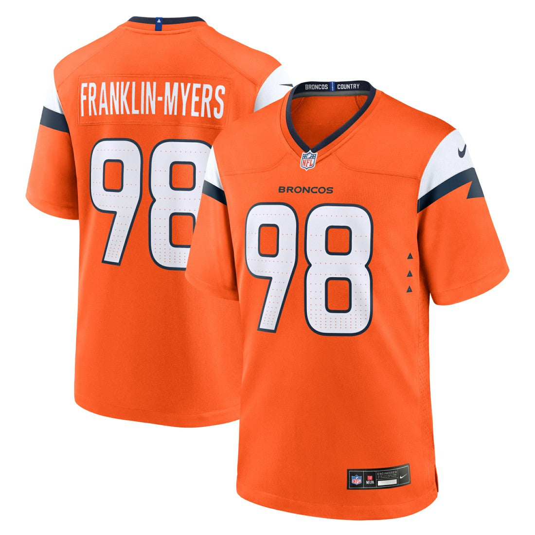 John Franklin-Myers Denver Broncos Team Game Jersey - Orange Jerseys