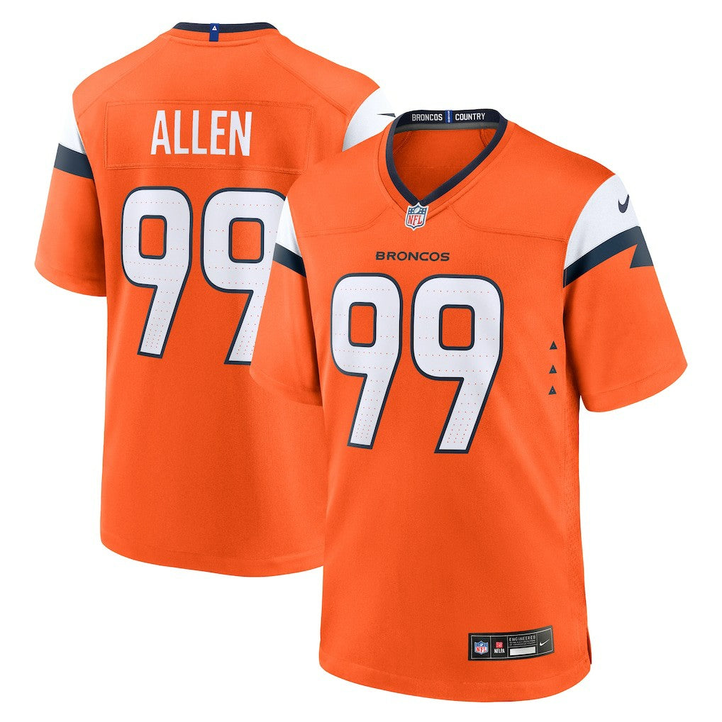 Zach Allen Denver Broncos Team Game Jersey - Orange Jerseys