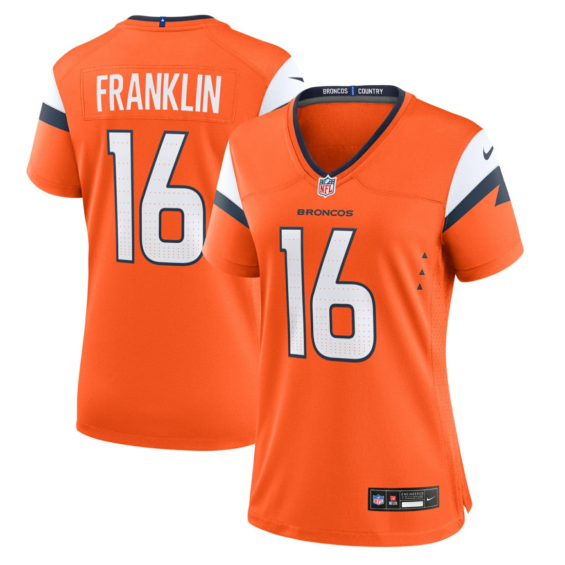 Troy Franklin Denver Broncos Women's Team Game Jersey - Orange Jerseys