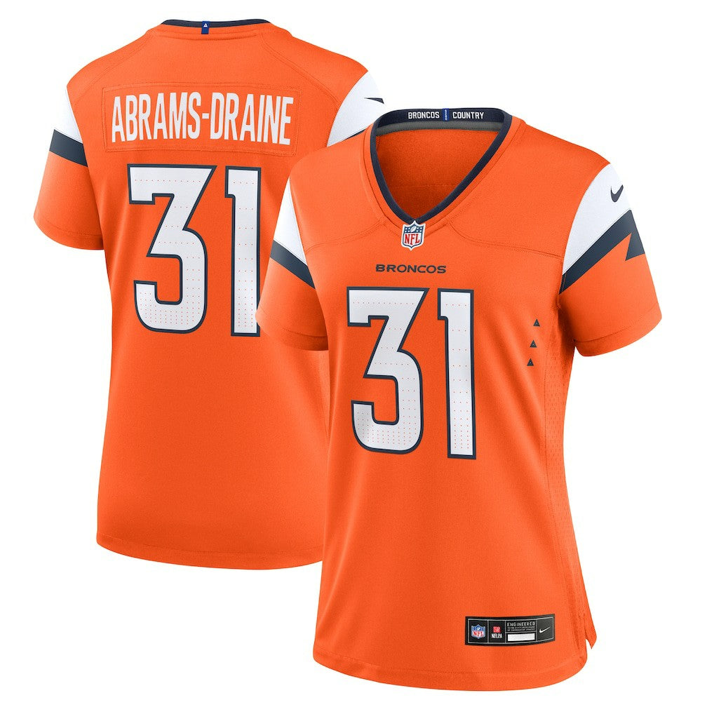 Kris Abrams-Draine Denver Broncos Women's Team Game Jersey - Orange Jerseys